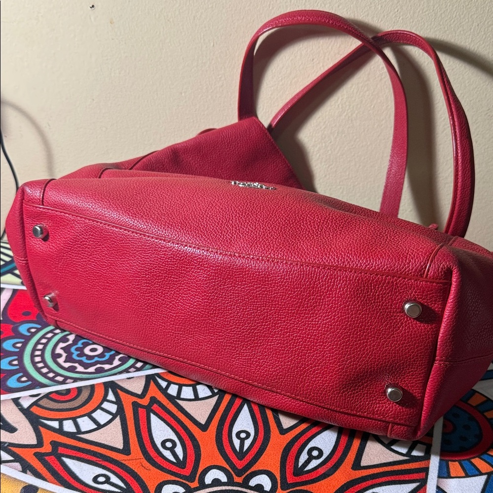 Coach Cherry Red Leather Shoulder Bag - Picture 8 of 8